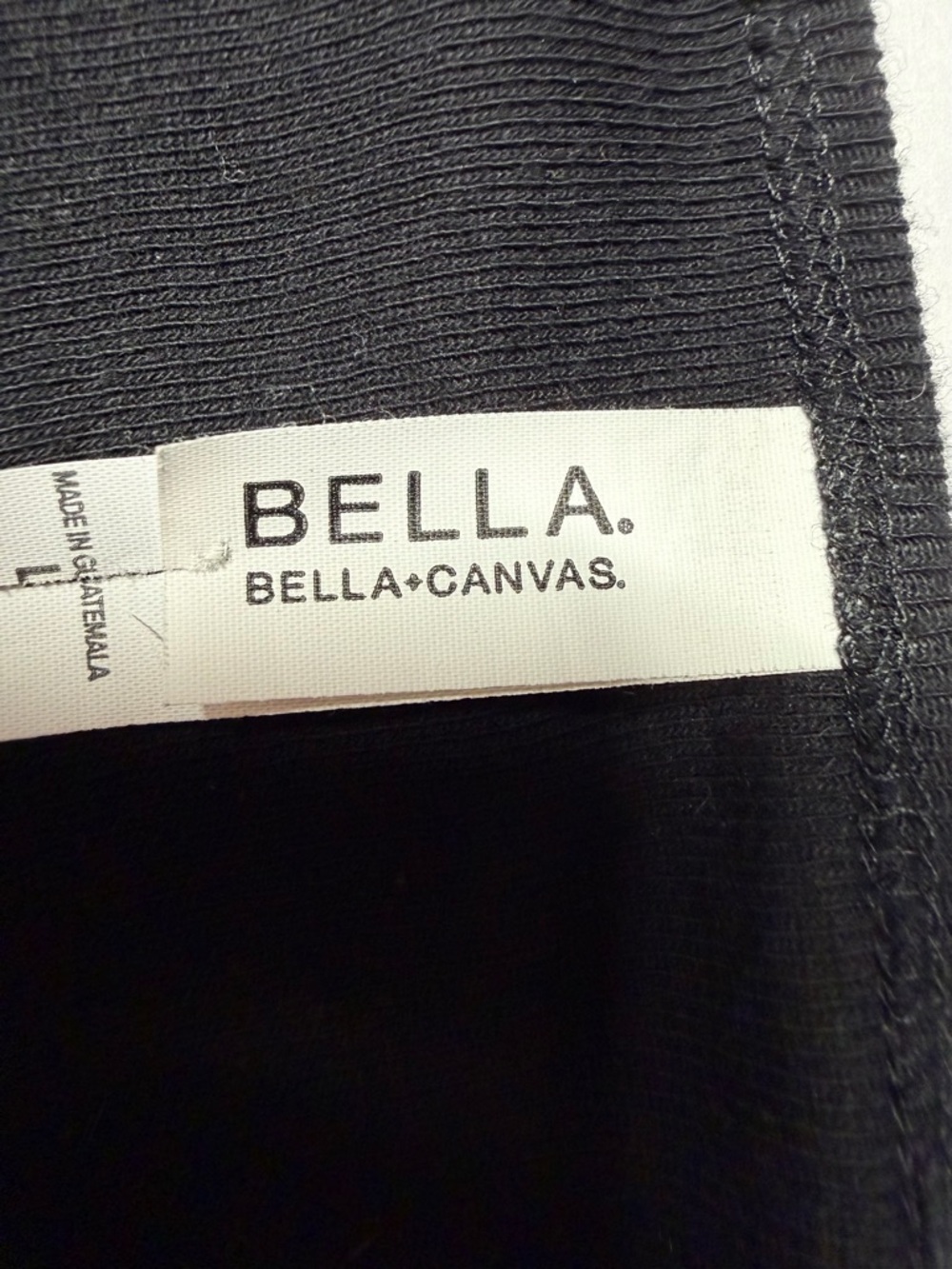 Bella Canvas Black Tee Rhinestone Logo Fitted T-Shirt Size L NWOT - Picture 4 of 7